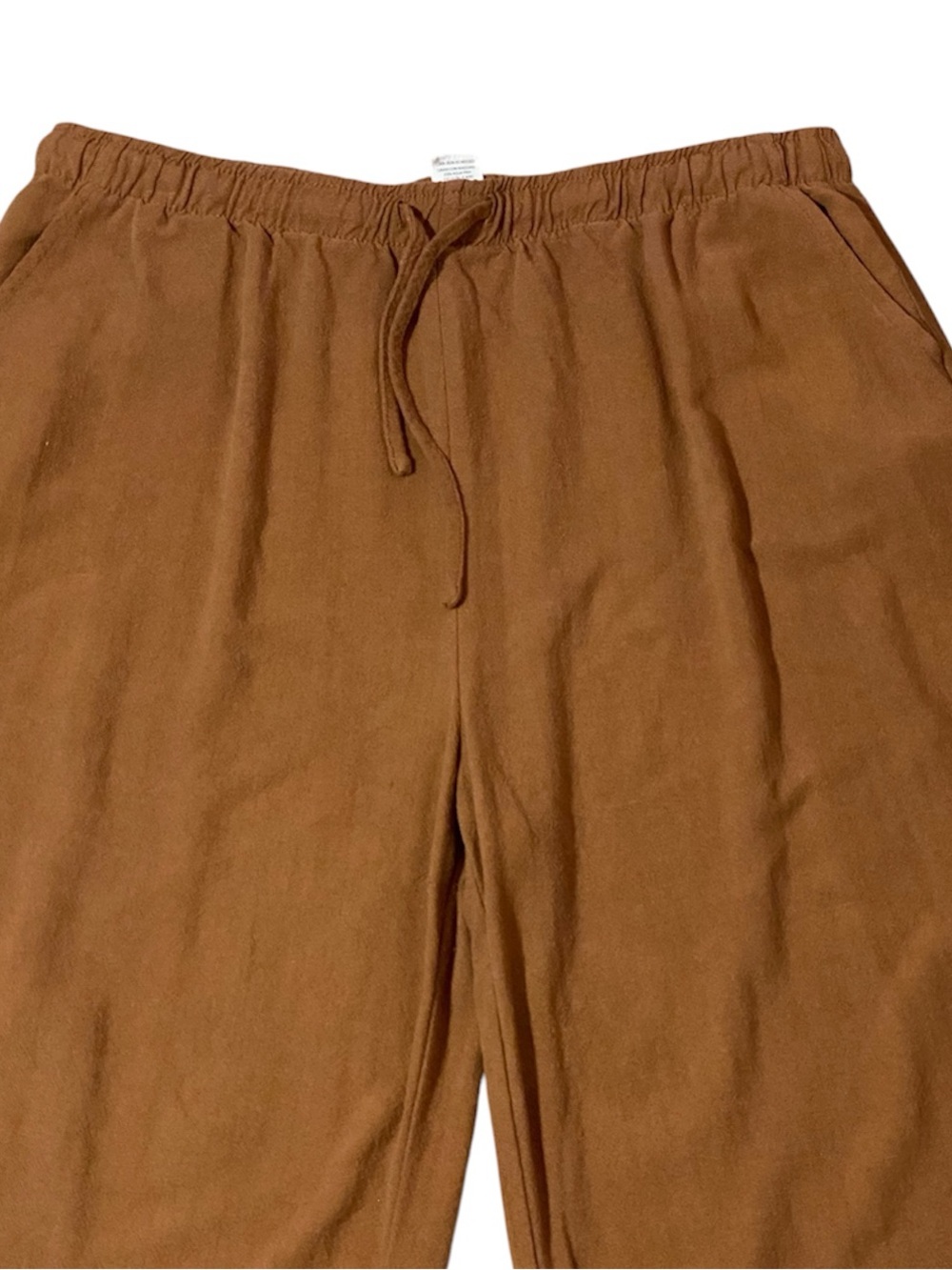 Blenca Viscose Linen Blend Wide-Leg Pants Sz XL Brown Flowy Minimalist Vacation - Picture 3 of 6